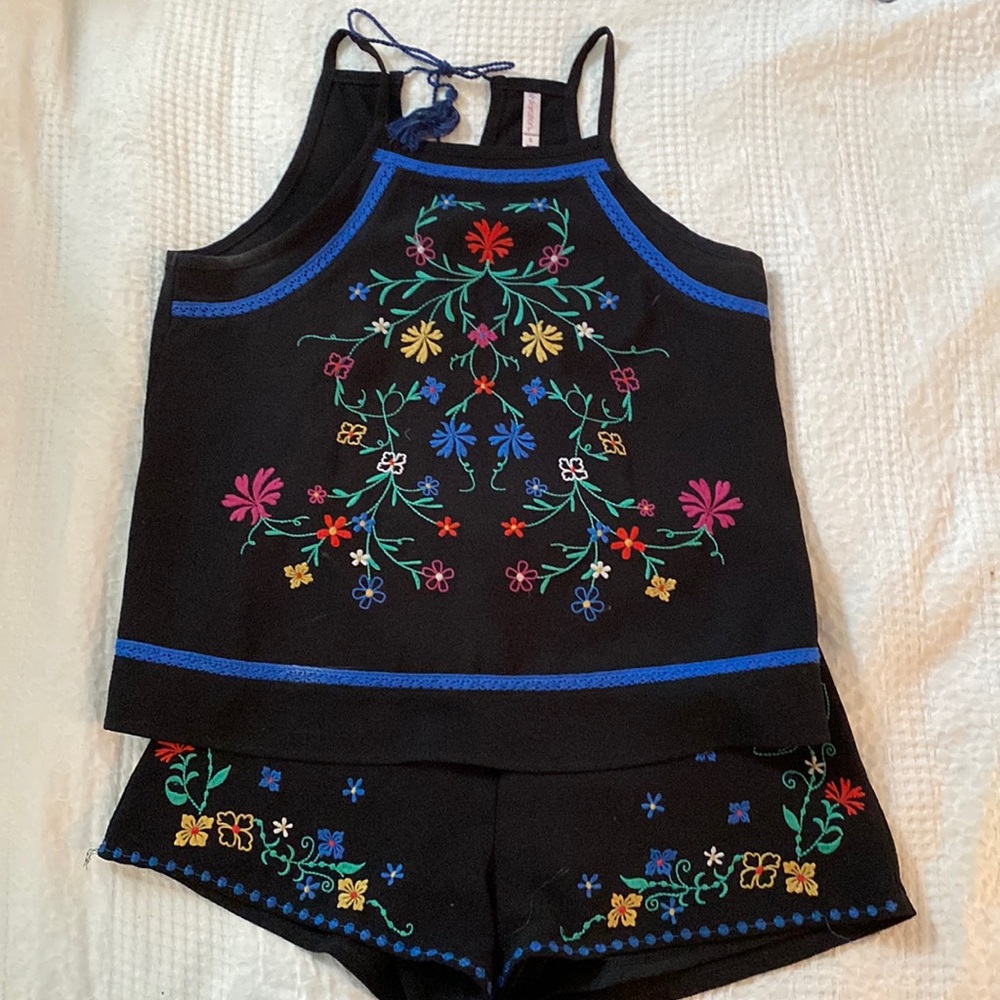 Black Floral Matching Set